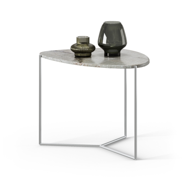 Стол журнальный MEST SIDE TABLE Glossy metal MARBLE AURA  73X55X55 СМ. (FUG00200)