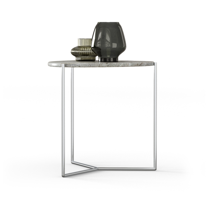 Стол журнальный MEST SIDE TABLE Glossy metal MARBLE AURA  73X55X55 СМ. (FUG00200)