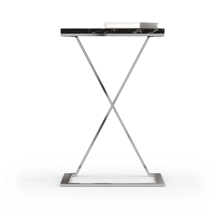 Стол журнальный X C NESTING TABLE Glossy metal MARBLE RIVERA  38X40X57 СМ. (FUG00209)