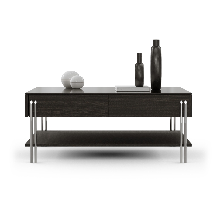 Стол журнальный INKA COFFEE TABLE Anthracite Walnut Veneer Mirror plain  106X103X44 СМ. (FUG00216)