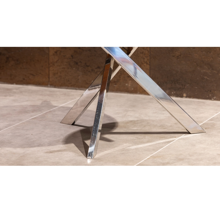 Стол журнальный TRIPOD SIDE TABLE Glossy metal Natural walnut veneer  52X52X60 СМ. (FUG00222)