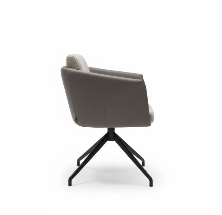 Стул крутящийся ALVA SWIVEL CHAIR LUANDO SILVER LARIO CARBON  F101BLACK (ROM05848)