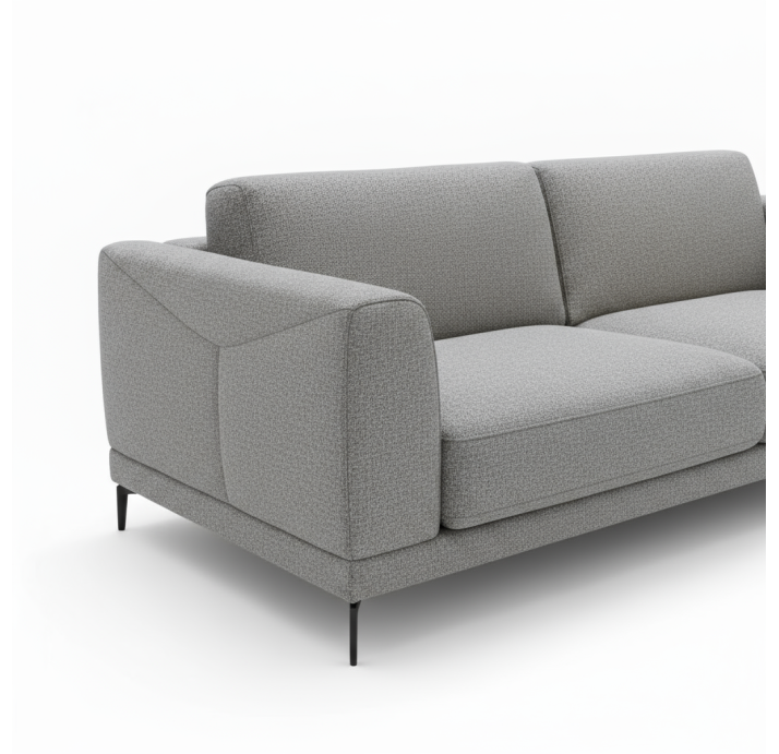 Диван NUBO B100-210-100B/57/LUANDO SILVER/FORMATEX/03 BLACK/StLO