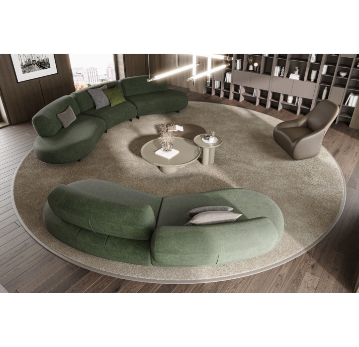 Кресло DALI 80/Naturel leather GREEN/встроенные/