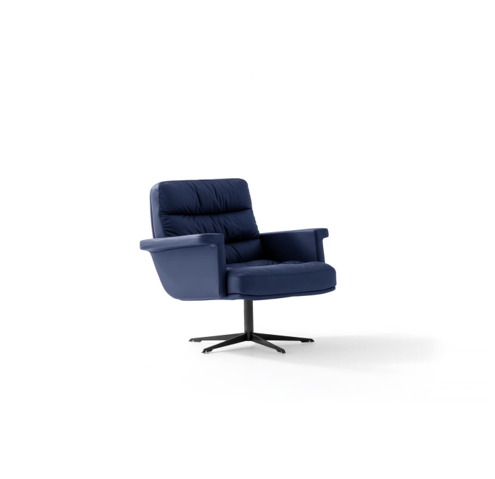 Кресло VERO 88/Naturel leather BLUE/встроенные/