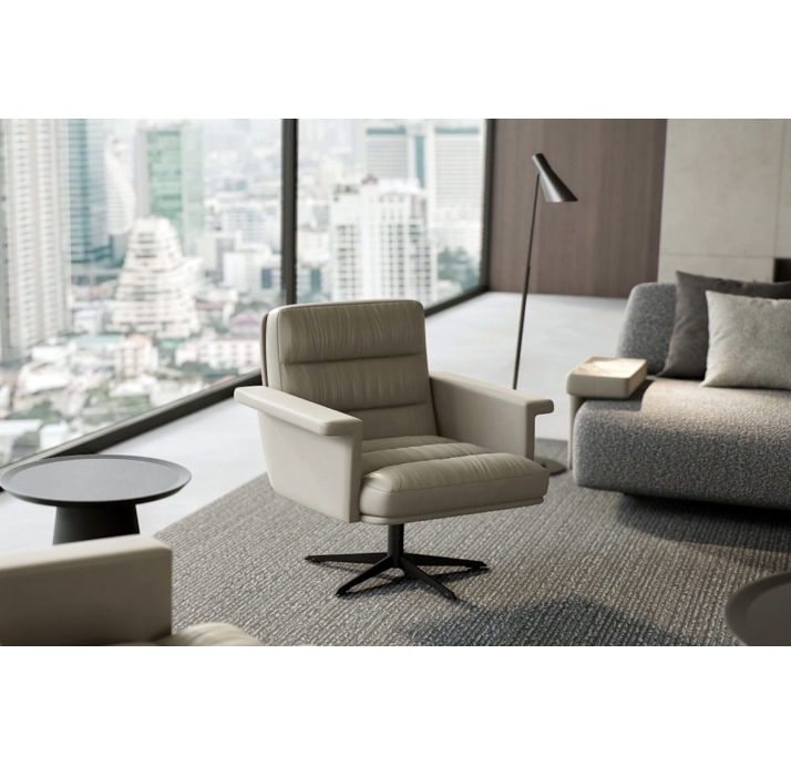 Кресло VERO 88/Naturel leather GRAPHITE/встроенные/