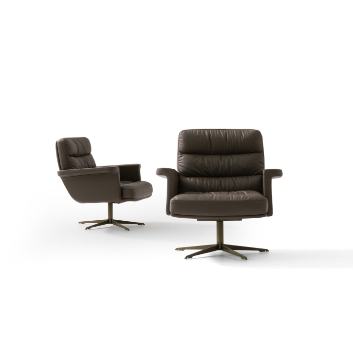 Кресло VERO 88/Naturel leather GRAPHITE/встроенные/