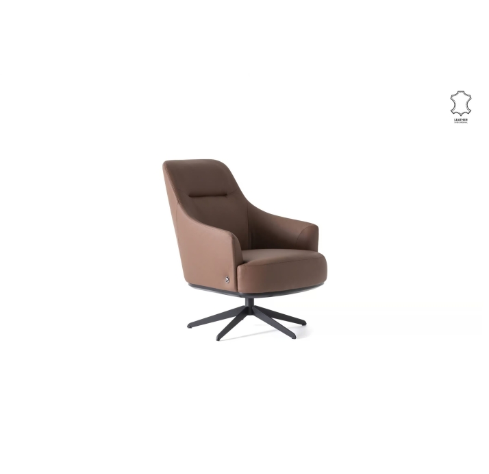 Кресло DIVA 80/Naturel leather BROWN/встроенные/