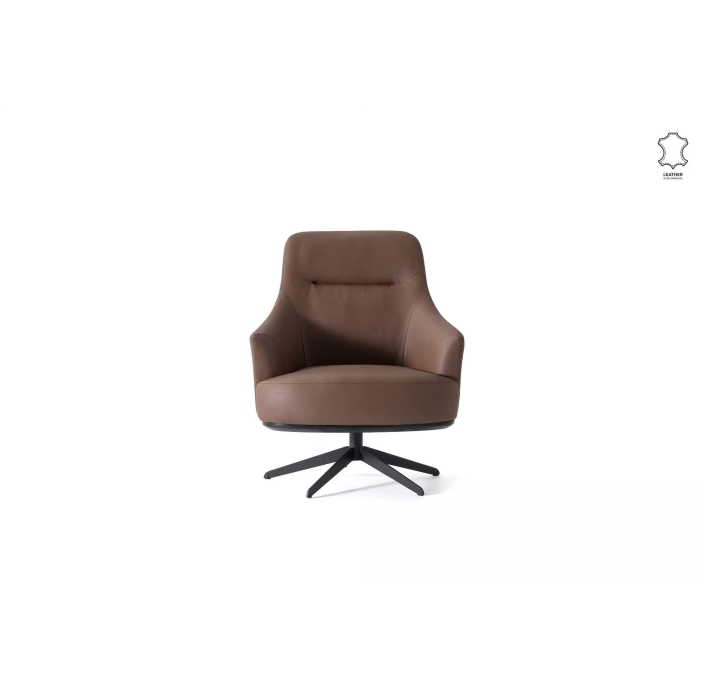Кресло DIVA 80/Naturel leather BROWN/встроенные/