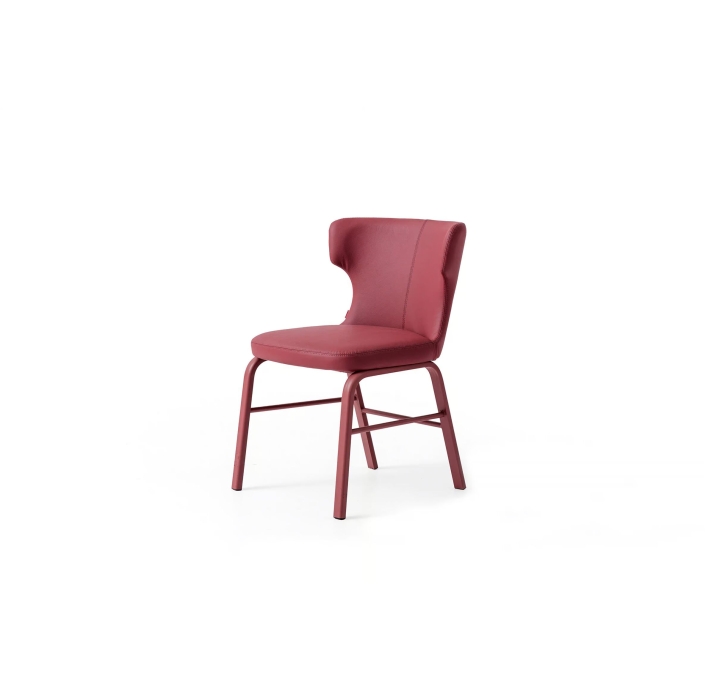 Стул интерьерный OVAL CHAIR Leather RED  Красный (NRM05752)