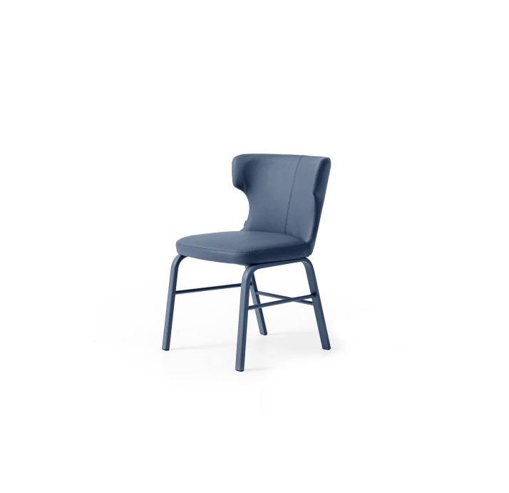 Стул интерьерный OVAL CHAIR Leather Blue  Синий (NRM05751)