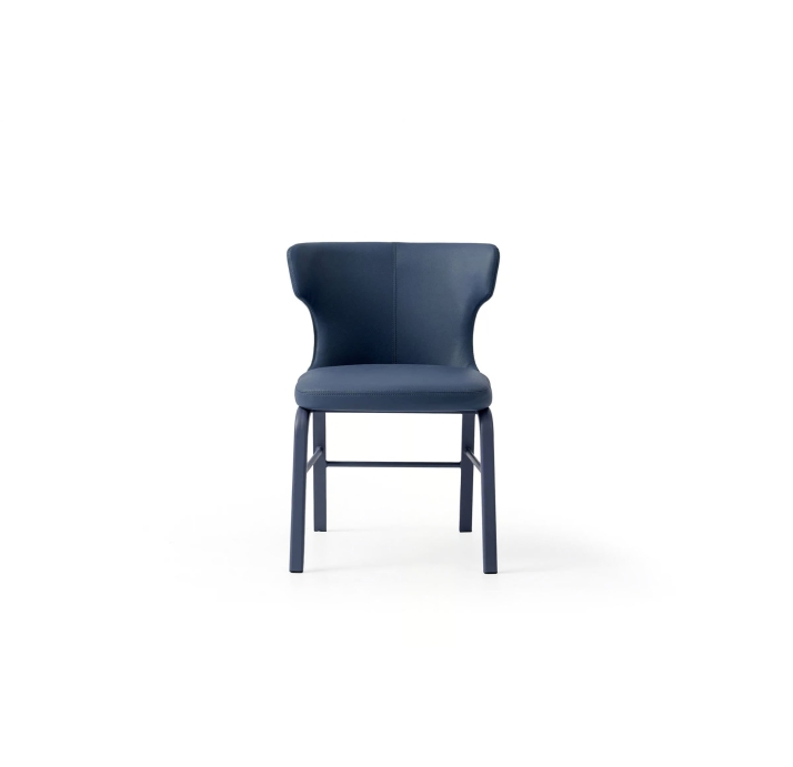 Стул интерьерный OVAL CHAIR Leather Blue  Синий (NRM05751)