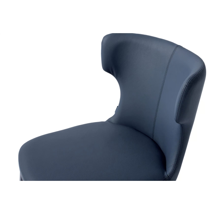 Стул интерьерный OVAL CHAIR Leather Blue  Синий (NRM05751)