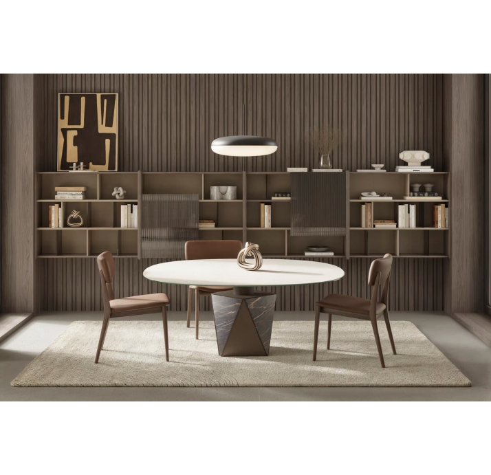 Стул интерьерный LAVA CHAIR Leather 1 BEIGE  AMERICAN WALNUT (NRM05756)