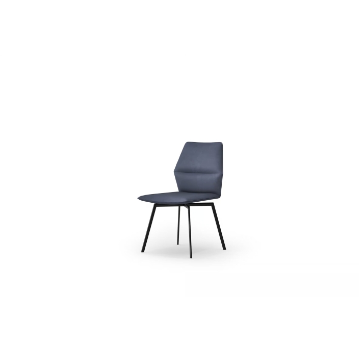 Стул интерьерный ALOE CHAIR Leather BLUE  Черный (NRM05779)
