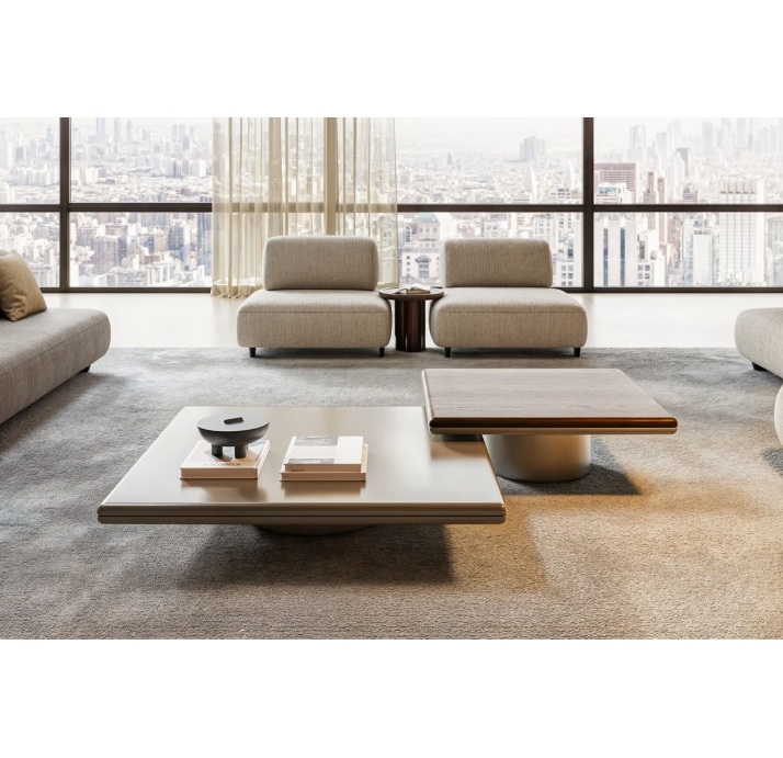 Стол журнальный SOUL COFFEE TABLE BEIGE BEIGE  140X140X25 СМ. (NRM05769)