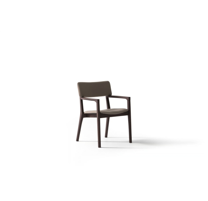 Стул интерьерный LAVA CHAIR Leather 1 BEIGE  AMERICAN WALNUT (NRM05757)