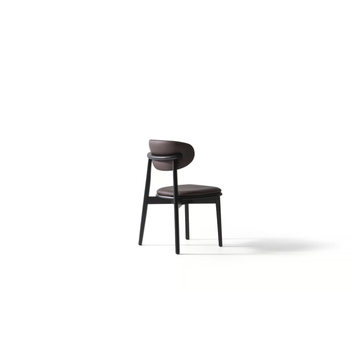 Стул интерьерный GENOVA CHAIR Leather BLACK  Черный (NRM05772)