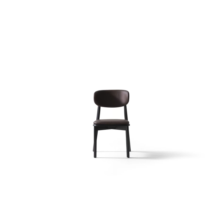 Стул интерьерный GENOVA CHAIR Leather BLACK  Черный (NRM05772)