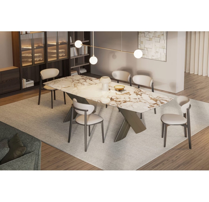 Стул интерьерный GENOVA CHAIR Leather WHITE  Черный (NRM05770)