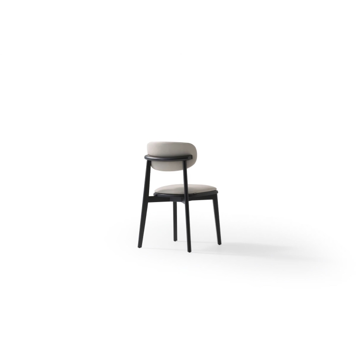 Стул интерьерный GENOVA CHAIR Leather WHITE  Черный (NRM05770)