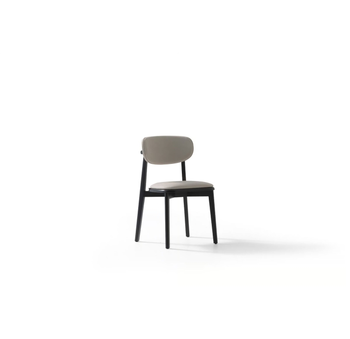 Стул интерьерный GENOVA CHAIR Leather WHITE  Черный (NRM05770)