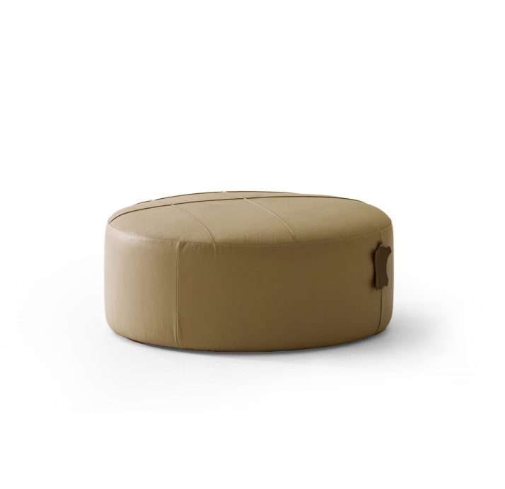 Пуф RAGAZZO POUF 80X80X35 см. Naturel leather CREAM (NRM05939)