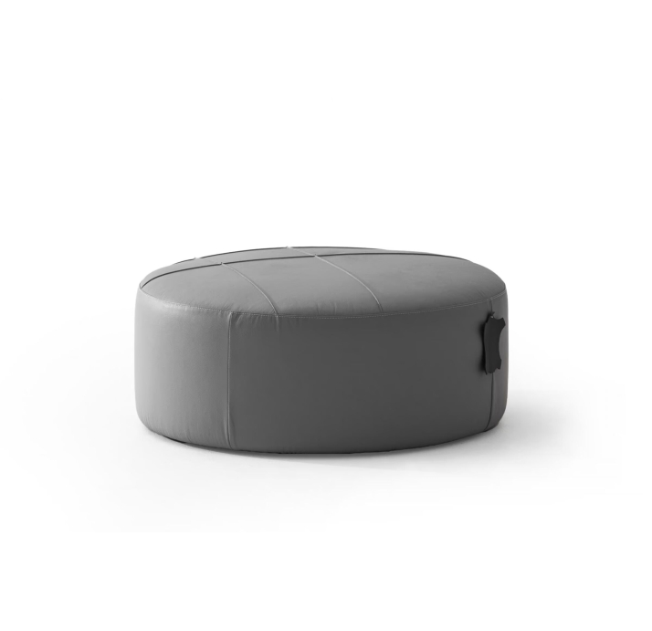 Пуф RAGAZZO POUF 80X80X35 см. Naturel leather GREY (NRM05938)