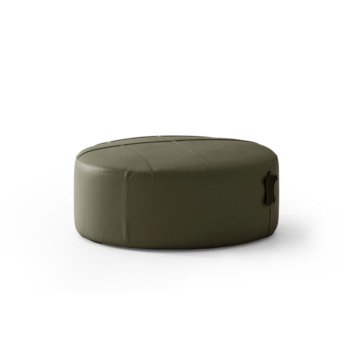 Пуф RAGAZZO POUF 80X80X35 см. Naturel leather GREEN (NRM05937)