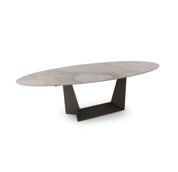 Стол обеденный AVORIO DINING TABLE BROWN GLOSSY GRAY MARBLE  200X100X75 СМ. ()