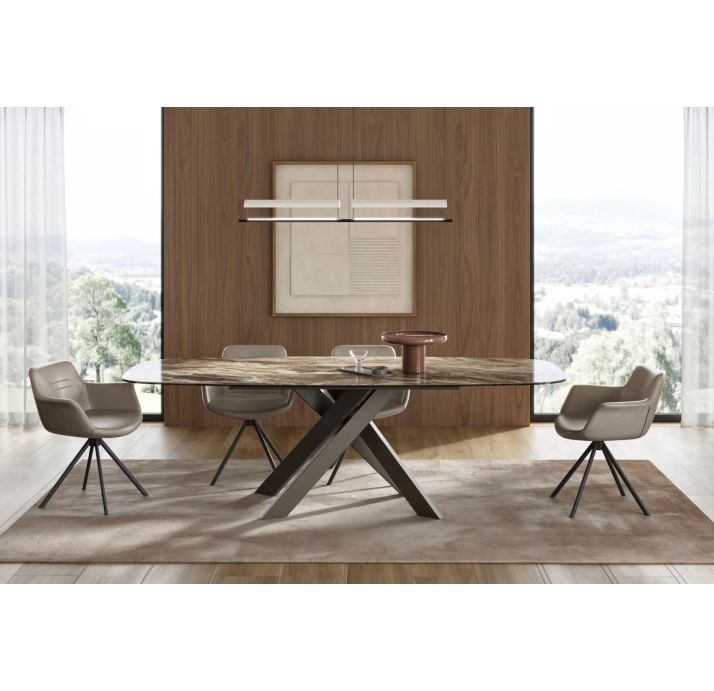 Стол обеденный AVALON DINING TABLE BROWN MATT BROWN MARBLE  240X110X75 СМ. ()