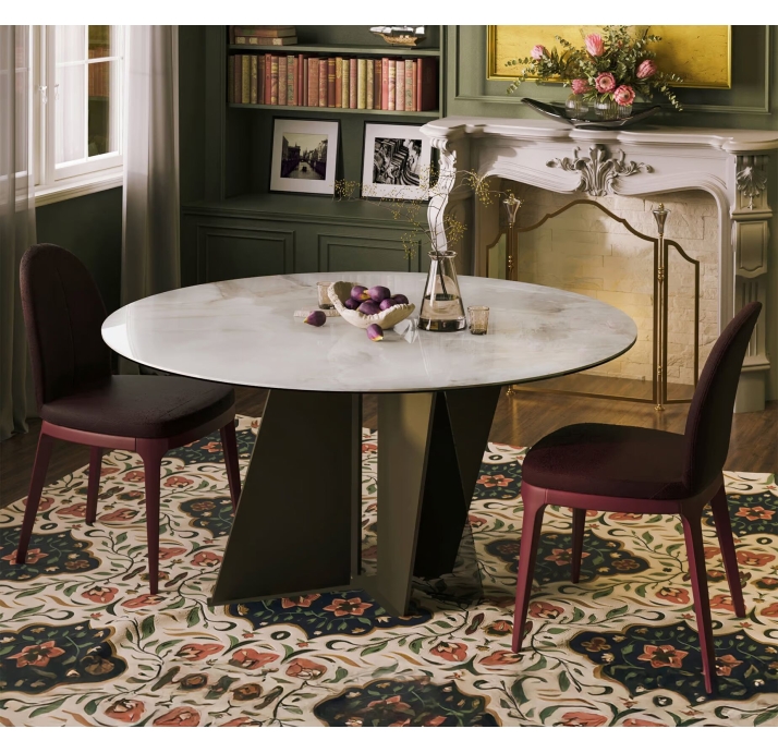 Стол обеденный VERA DINING TABLE BROWN AMERICAN WALNUT  150X150X75 СМ. ()