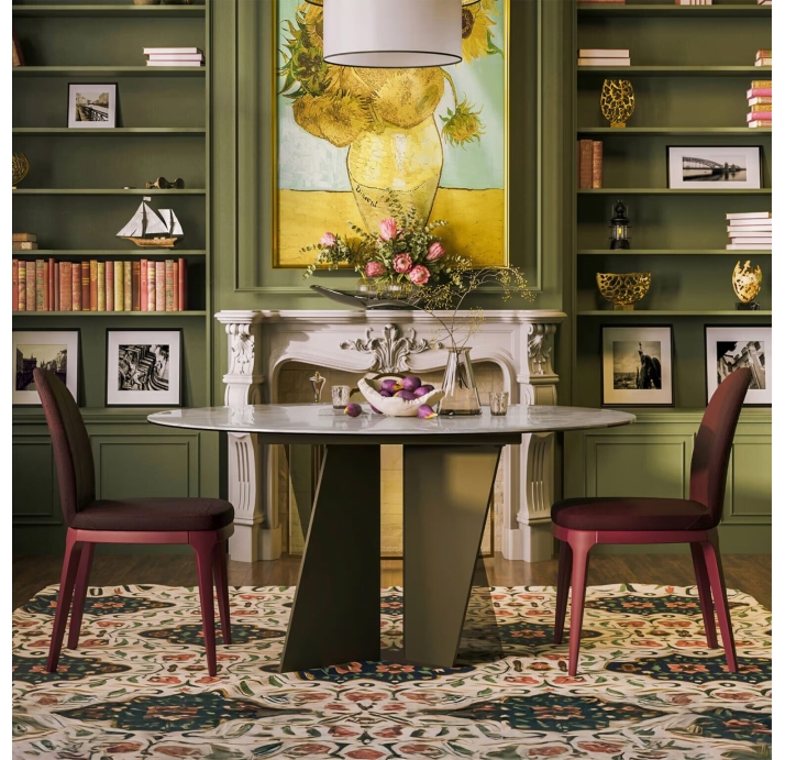 Стол обеденный VERA DINING TABLE BROWN AMERICAN WALNUT  150X150X75 СМ. ()