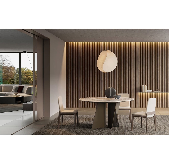 Стол обеденный VERA DINING TABLE BROWN AMERICAN WALNUT  150X150X75 СМ. ()