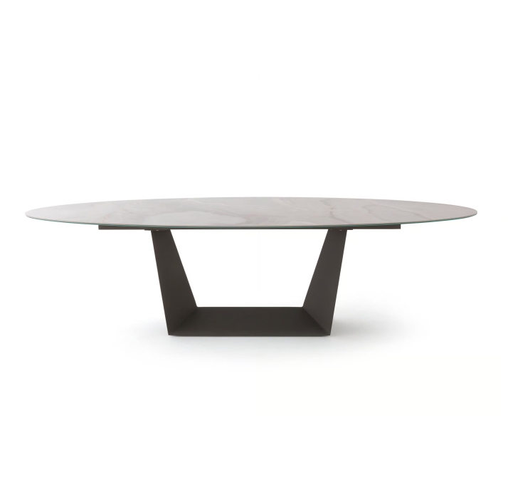 Стол обеденный AVORIO DINING TABLE BROWN GLOSSY GRAY MARBLE  240X110X75 СМ. ()