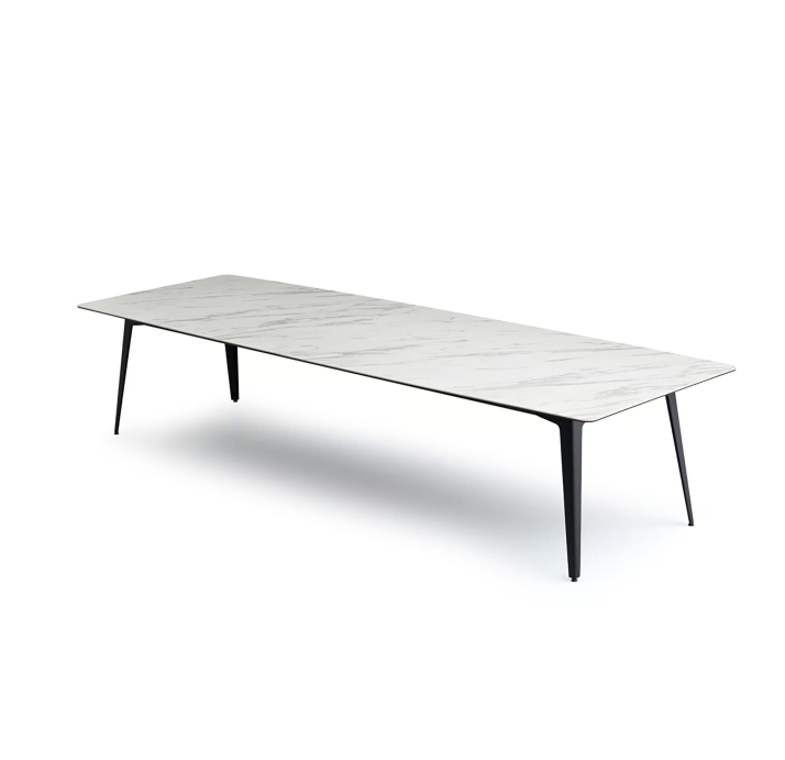 Стол обеденный Porcelain ceramic DINING TABLE BLACK GLOSSY GRAY MARBLE  290X120X76 СМ. ()