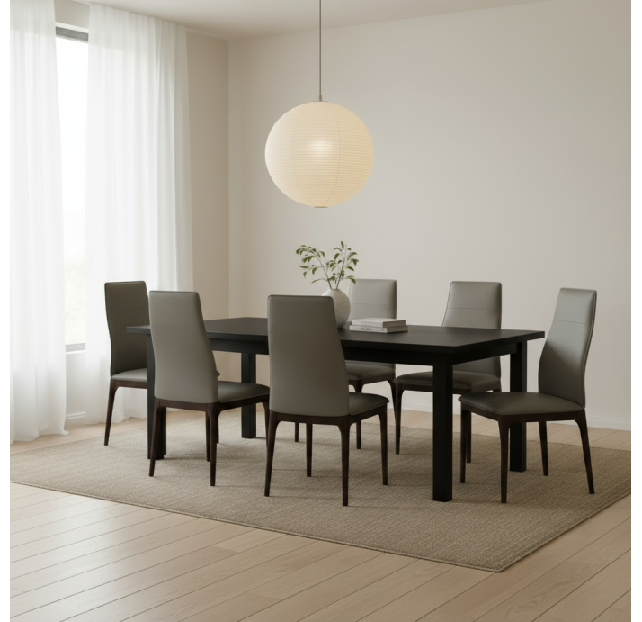 Стул интерьерный NOVARRO CHAIR MASSA 610 LIGHT GREY  BLACK MATTE (NRM06181)