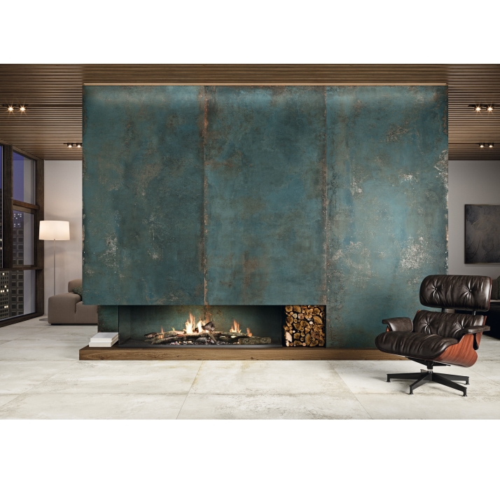 Крупноформатная плита DISTRITO ZINC Бирюзовый 300X100X3,5 (NCR00590)