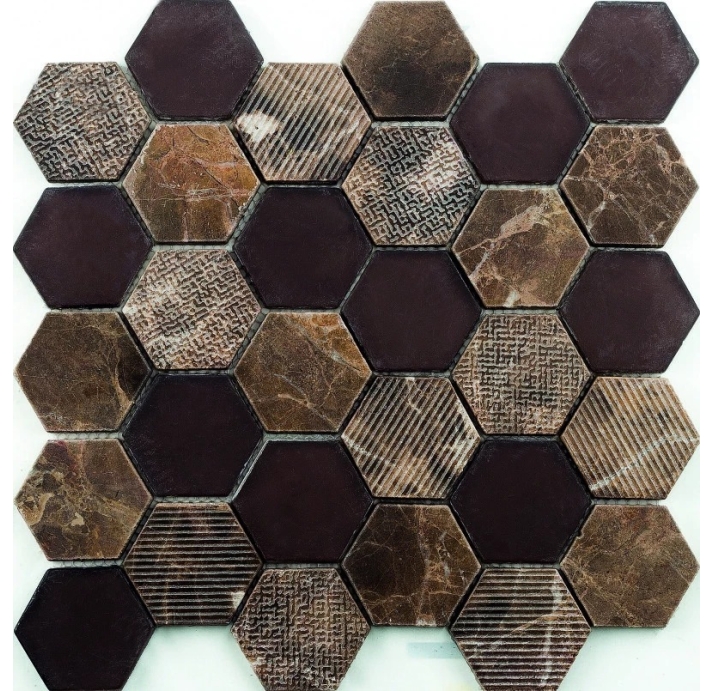 Стеклянная мозаика MUSA EXAGONO MARRON Разноцветный 26X27X (NCR01198)