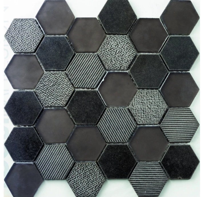Стеклянная мозаика MUSA EXAGONO NEGRO Разноцветный 26X27X (NCR01199)