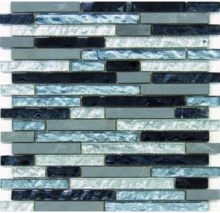 Стеклянная мозаика MUSA RECTANGULAR GRIS Разноцветный 30X30X8 (NCR01205)
