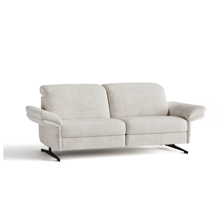 Диван PIANO B100-220-100B/54/VIVA OFFWHITE/BULTEX/01 BLACK/E,E