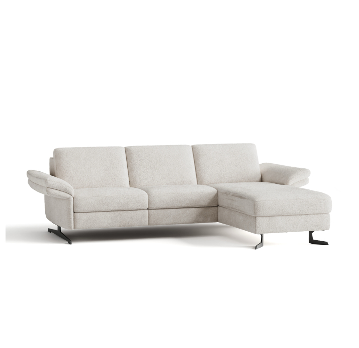 Диван PIANO B100-300-160L/54/VIVA OFFWHITE/BULTEX/01 BLACK/