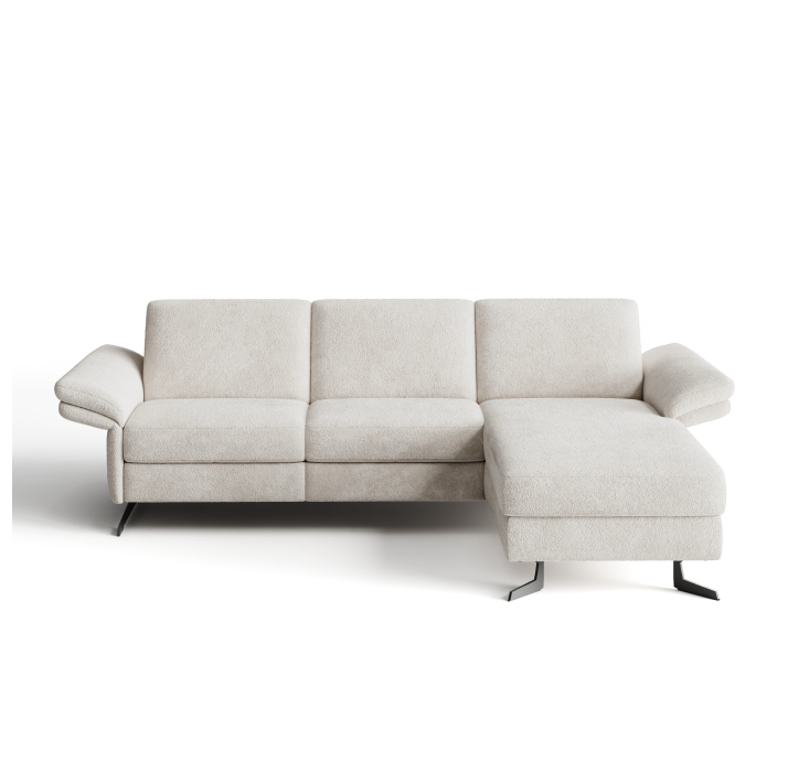 Диван PIANO B100-300-160L/54/VIVA OFFWHITE/BULTEX/01 BLACK/