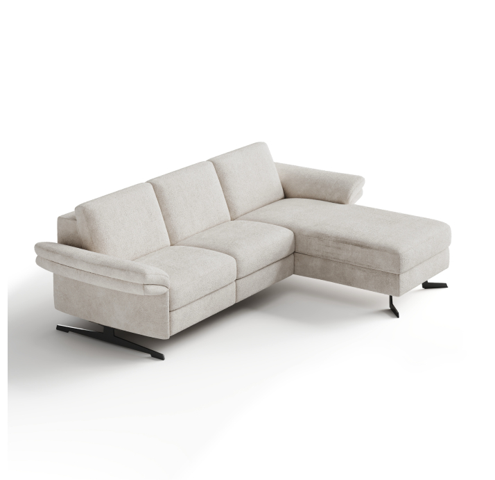 Диван PIANO B100-300-160L/54/VIVA OFFWHITE/BULTEX/01 BLACK/