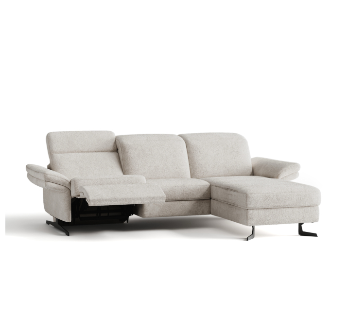 Диван PIANO B100-300-160L/54/VIVA OFFWHITE/BULTEX/01 BLACK/E,E,E,R