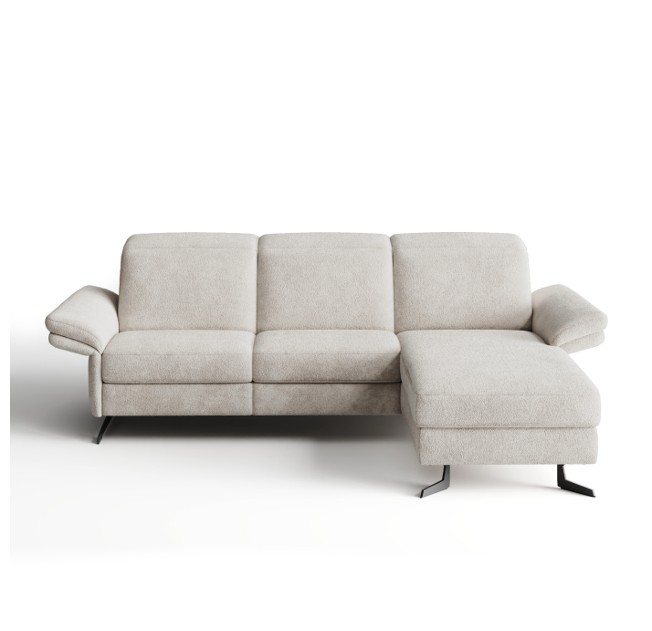 Диван PIANO B100-300-160L/54/VIVA OFFWHITE/BULTEX/01 BLACK/E,E,E,R