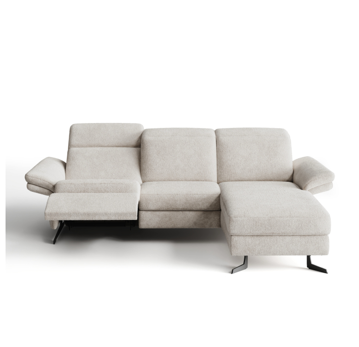 Диван PIANO B100-300-160L/54/VIVA OFFWHITE/BULTEX/01 BLACK/E,E,E,R