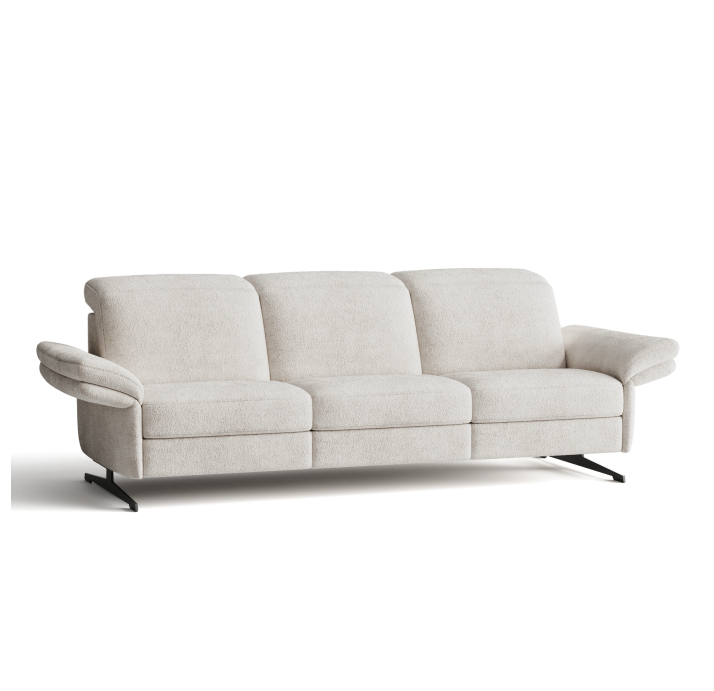 Диван PIANO B100-280-100B/54/VIVA OFFWHITE/BULTEX/01 BLACK/E,E,E