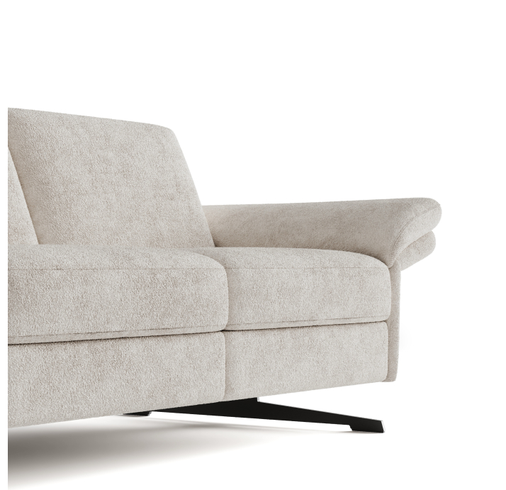 Диван PIANO B100-280-100B/54/VIVA OFFWHITE/BULTEX/01 BLACK/